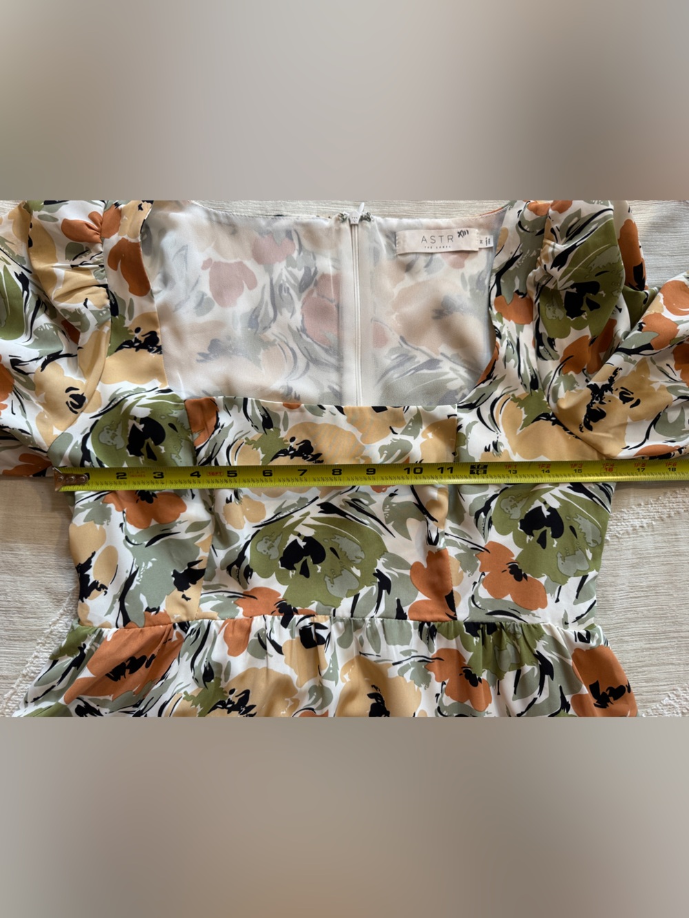 ASTR The Label floral midi dress in the Rust Sage Floral print with olive green - Picture 8 of 10